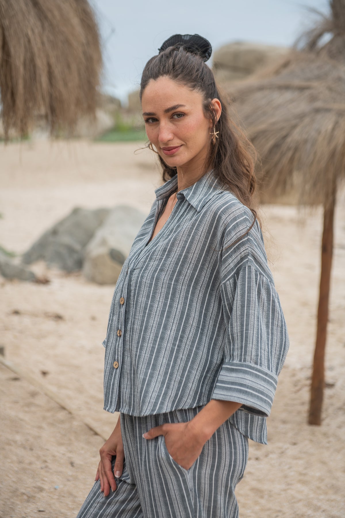 BLUSA SARA RAYADA NEGRA