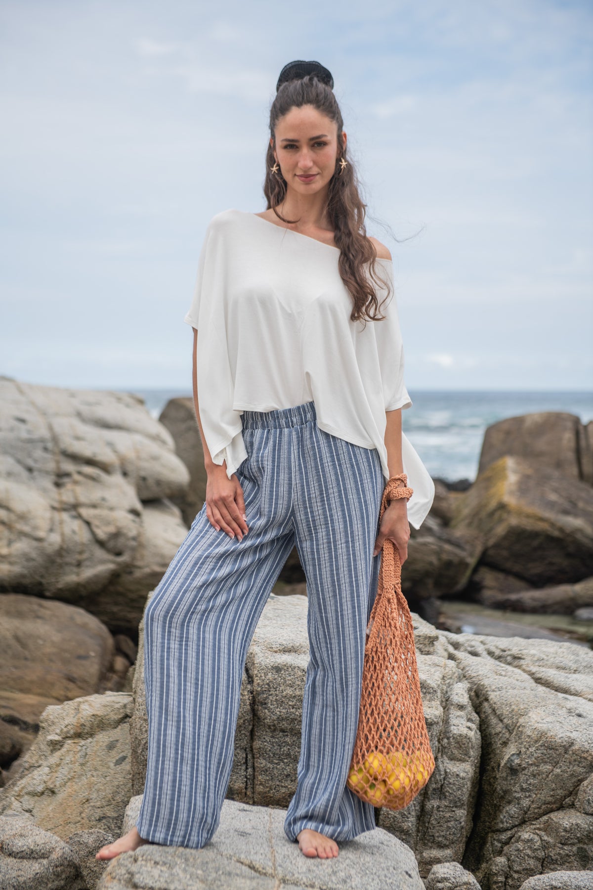 PANTALÓN RAYADO AZUL
