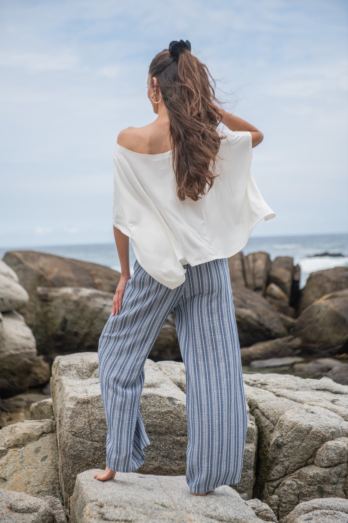 PANTALÓN RAYADO AZUL
