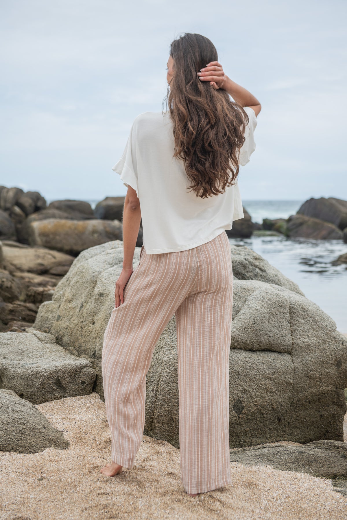 PANTALÓN RAYADO BEIGE