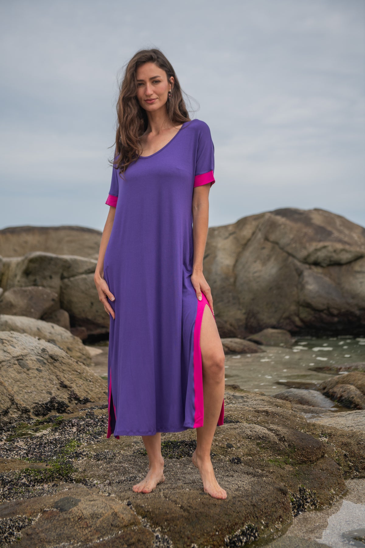 VESTIDO FLORIANAPOLIS 27 MORADO-FUCSIA