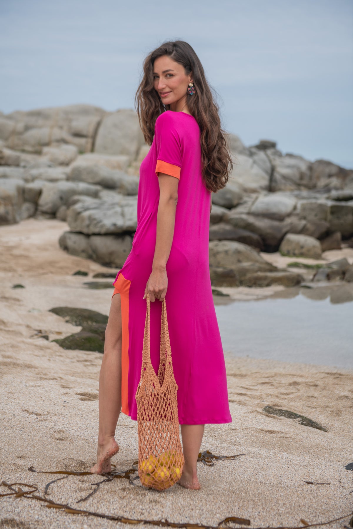 VESTIDO FLORIANAPOLIS 27 FUCSIA-NARANJO