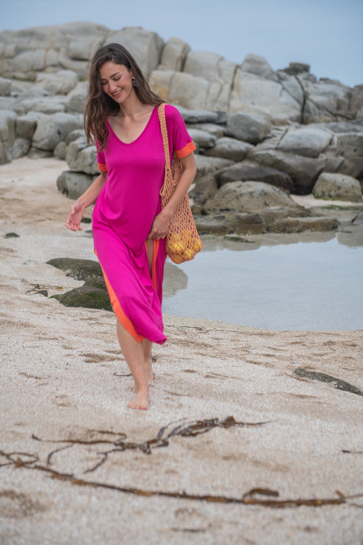 VESTIDO FLORIANAPOLIS 27 FUCSIA-NARANJO
