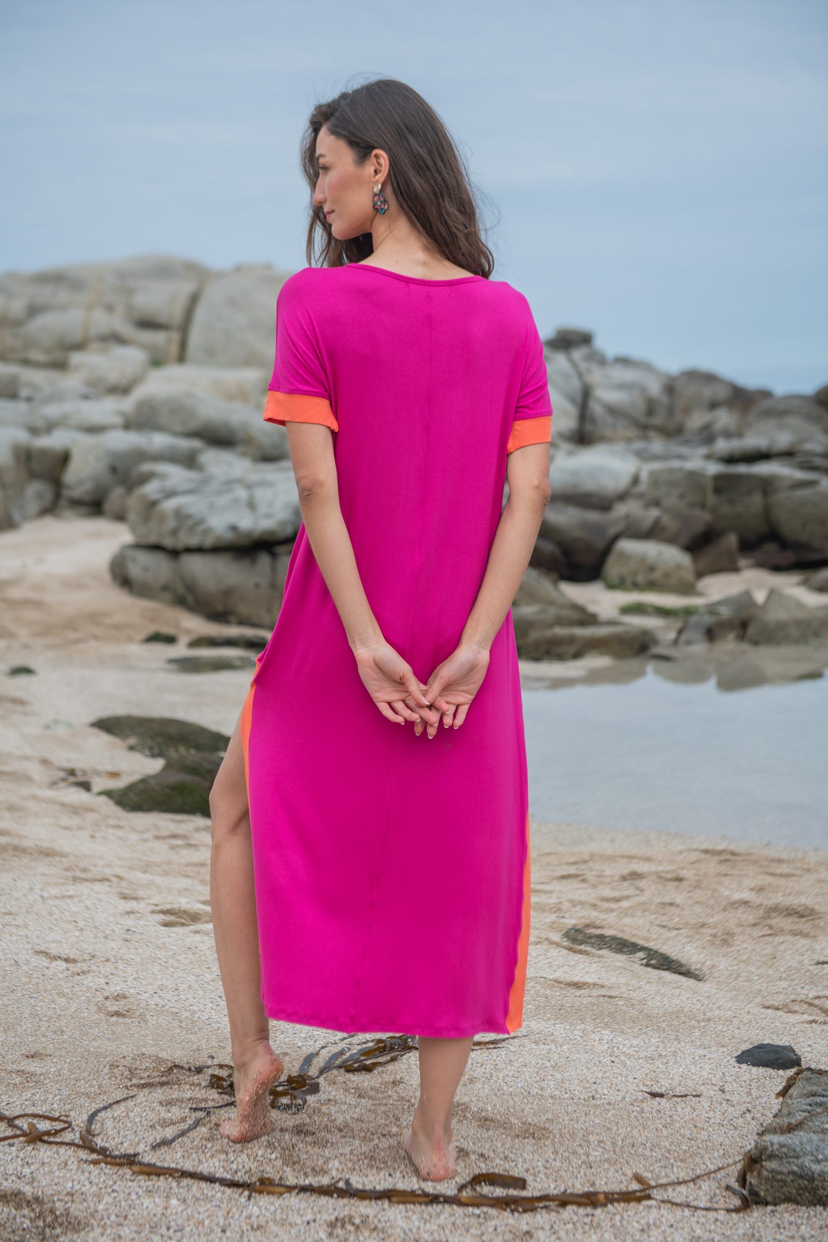 VESTIDO FLORIANAPOLIS 27 FUCSIA-NARANJO