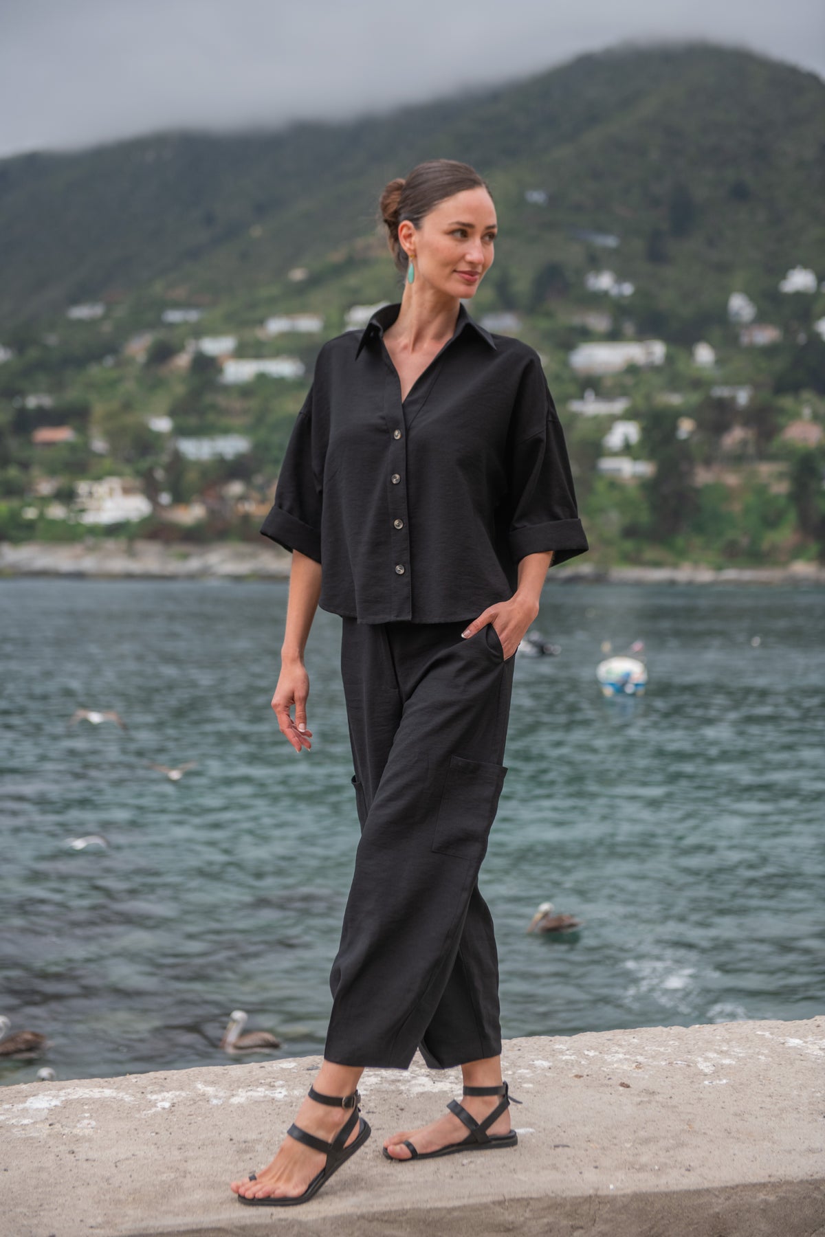 PANTALÓN BOMBACHO NEGRO