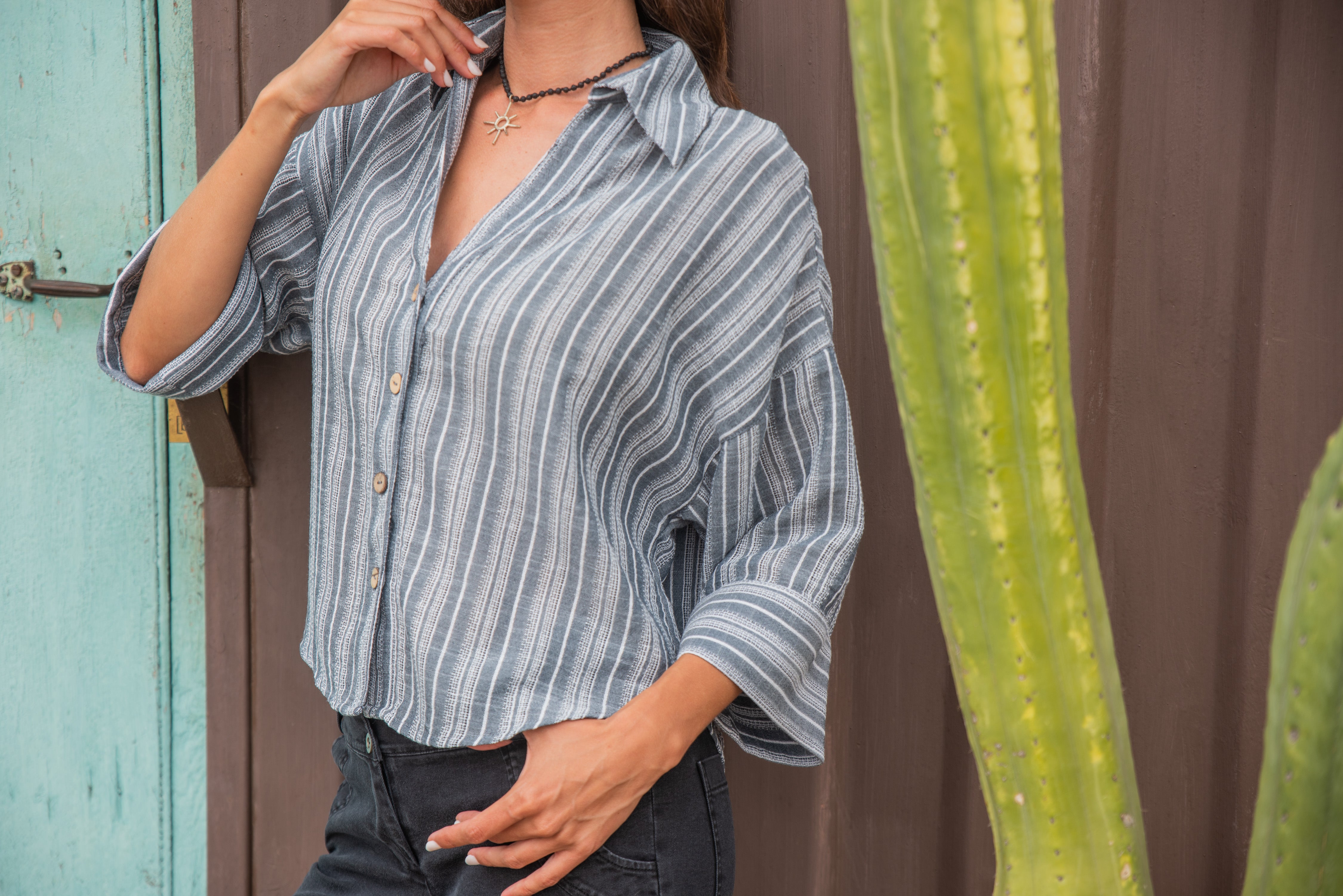 BLUSA SARA RAYADA NEGRA