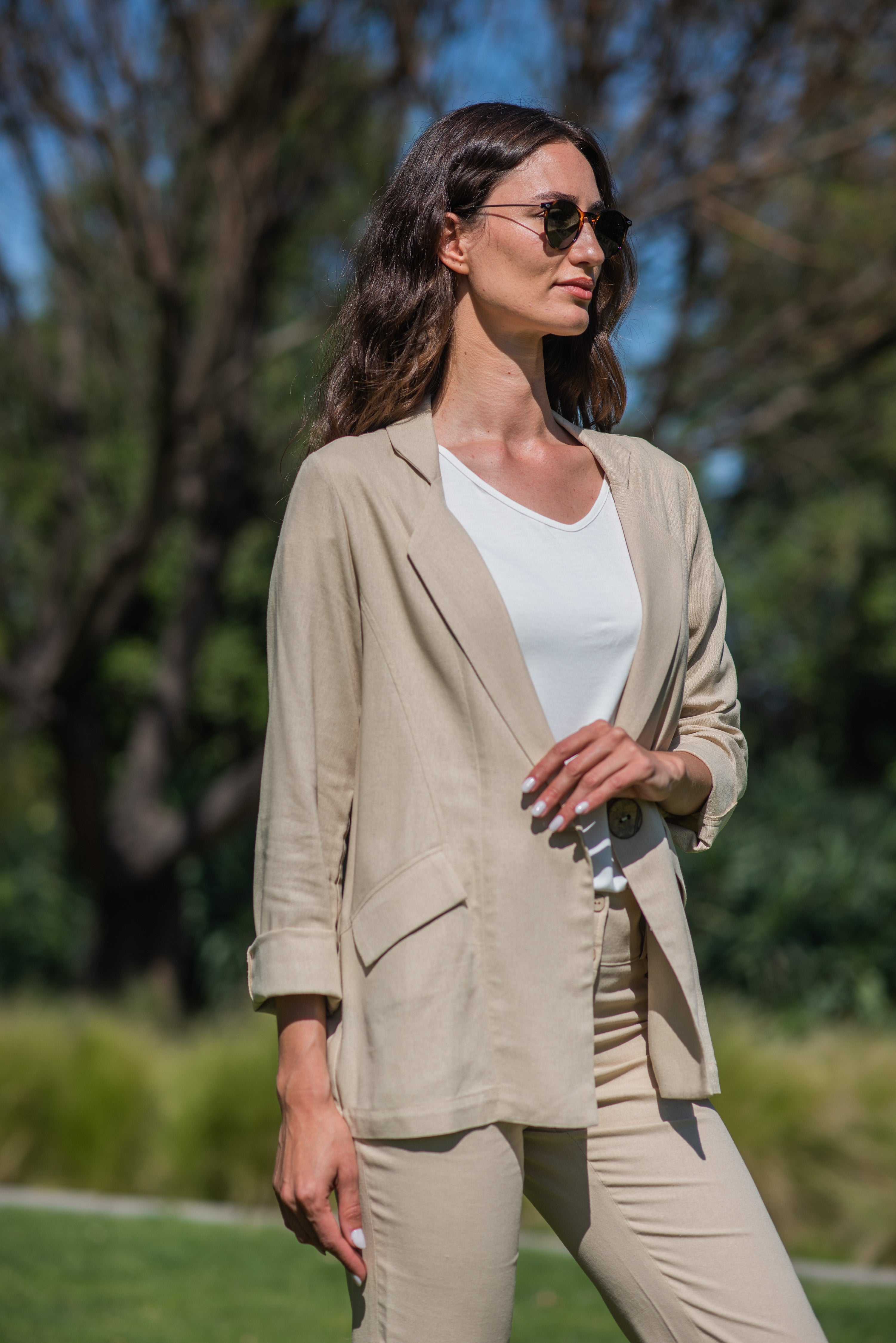 BLAZER LINO 1 BOTÓN BEIGE