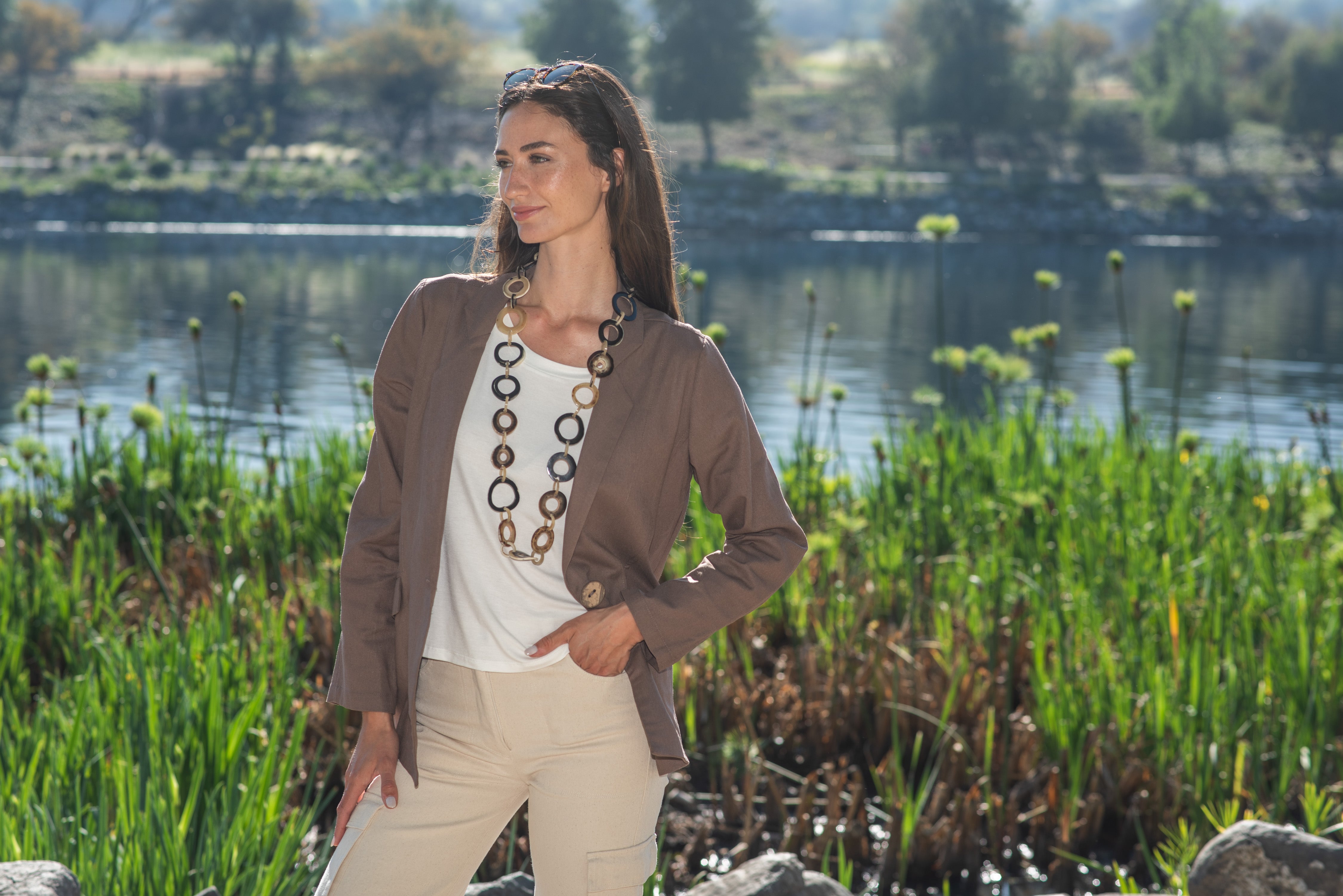 BLAZER LINO 1 BOTÓN HÁBANO