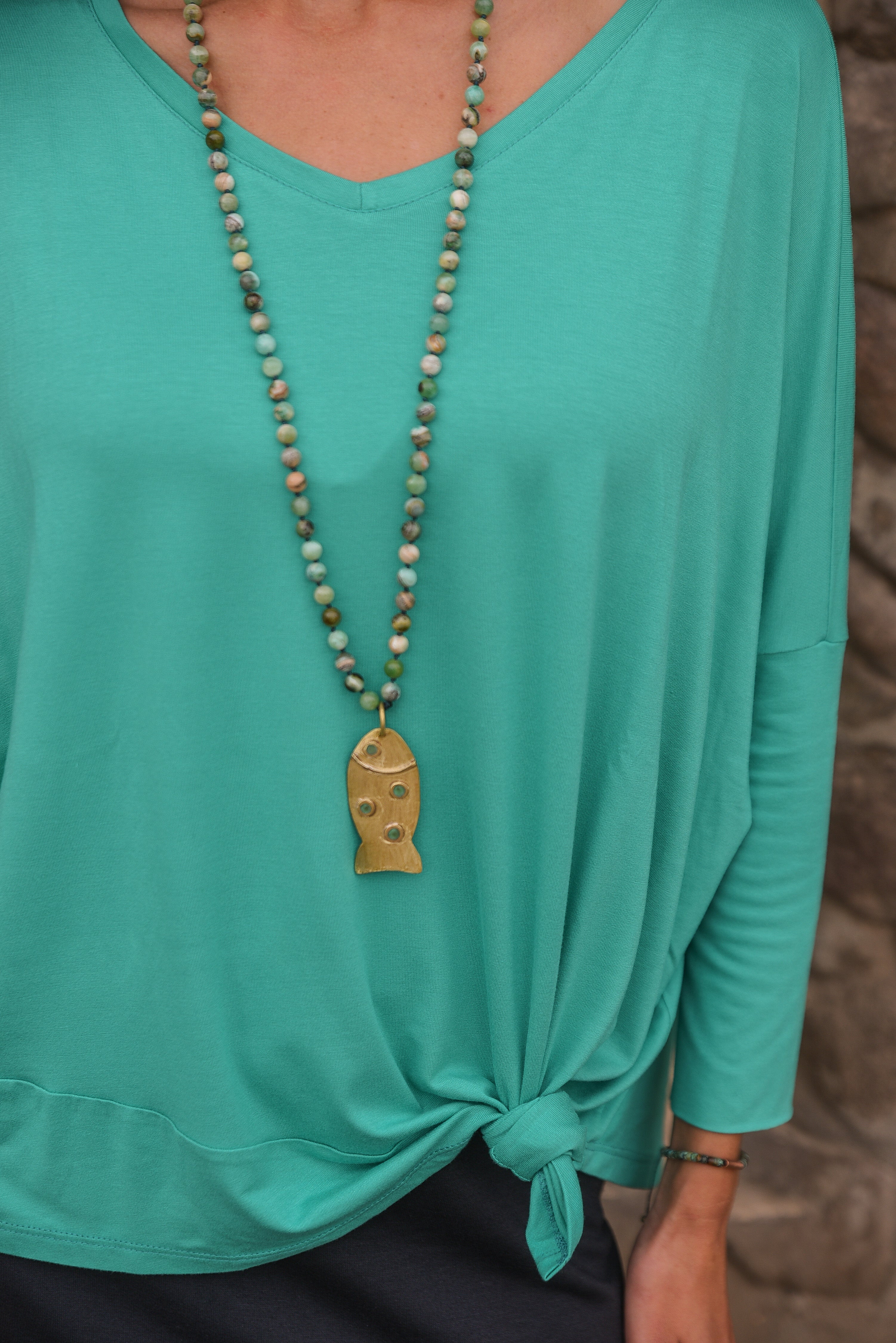 COLLAR PIEDRA AGATA TURQUESA