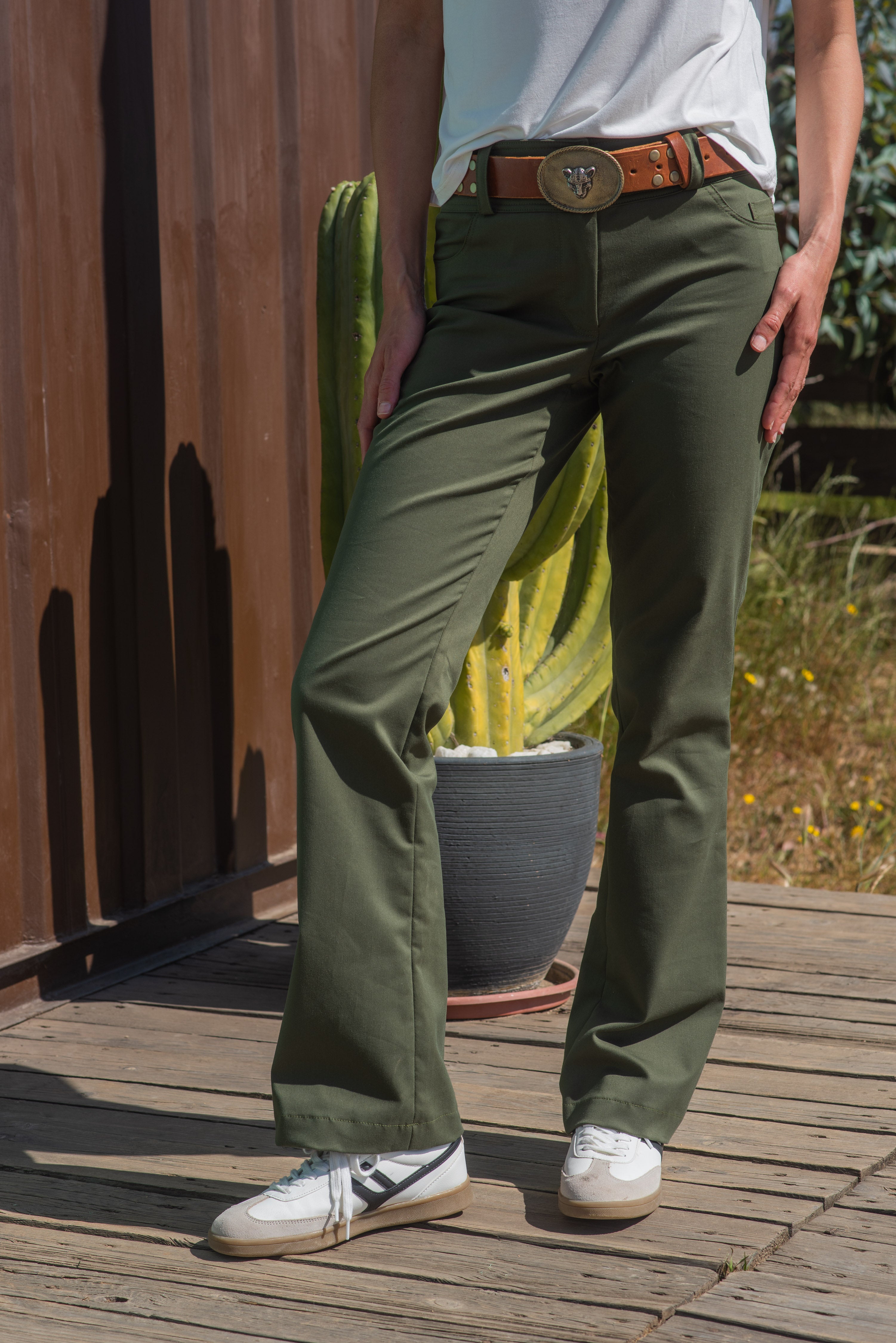 PANTALÓN GABARDINA VERDE