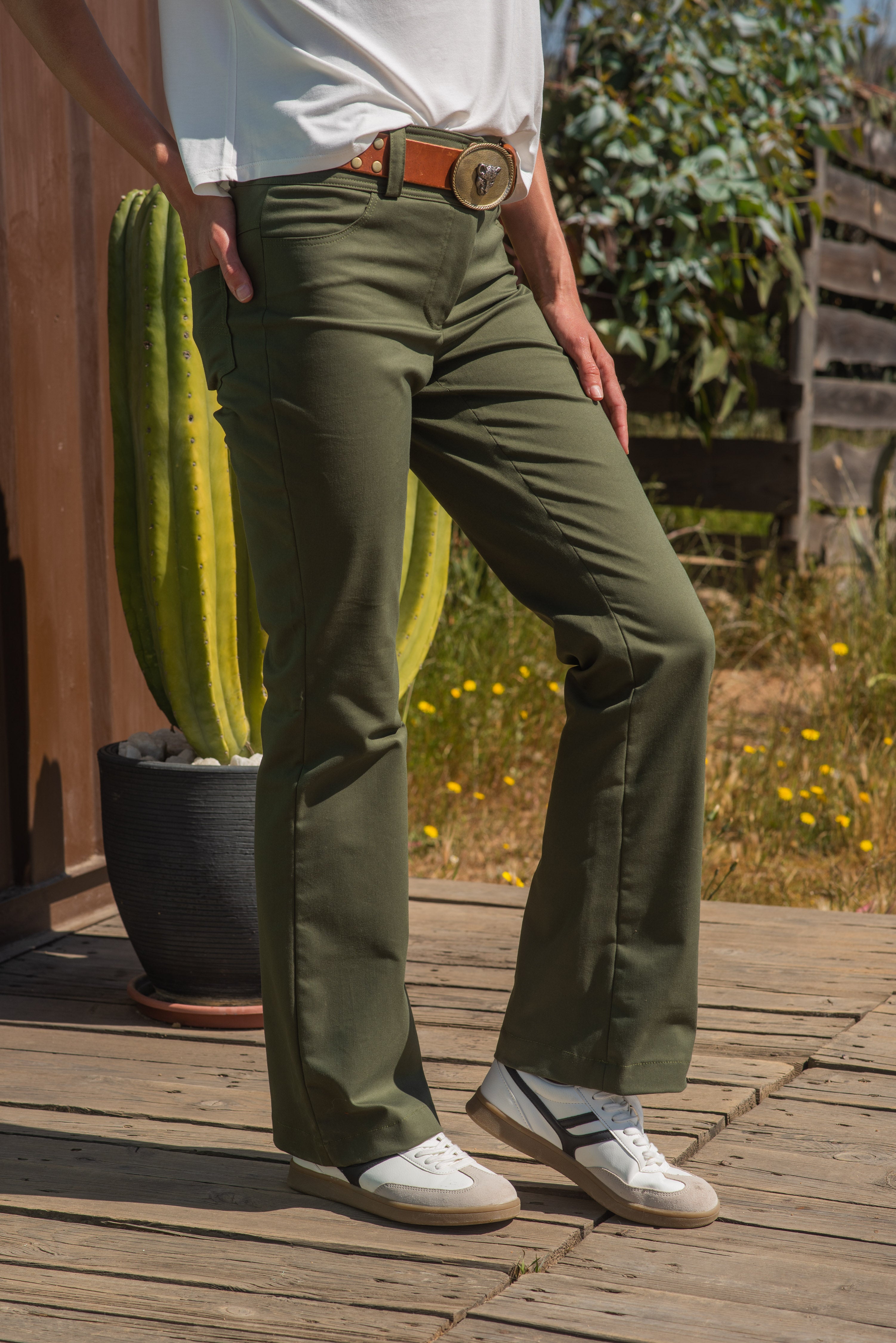 PANTALÓN GABARDINA VERDE