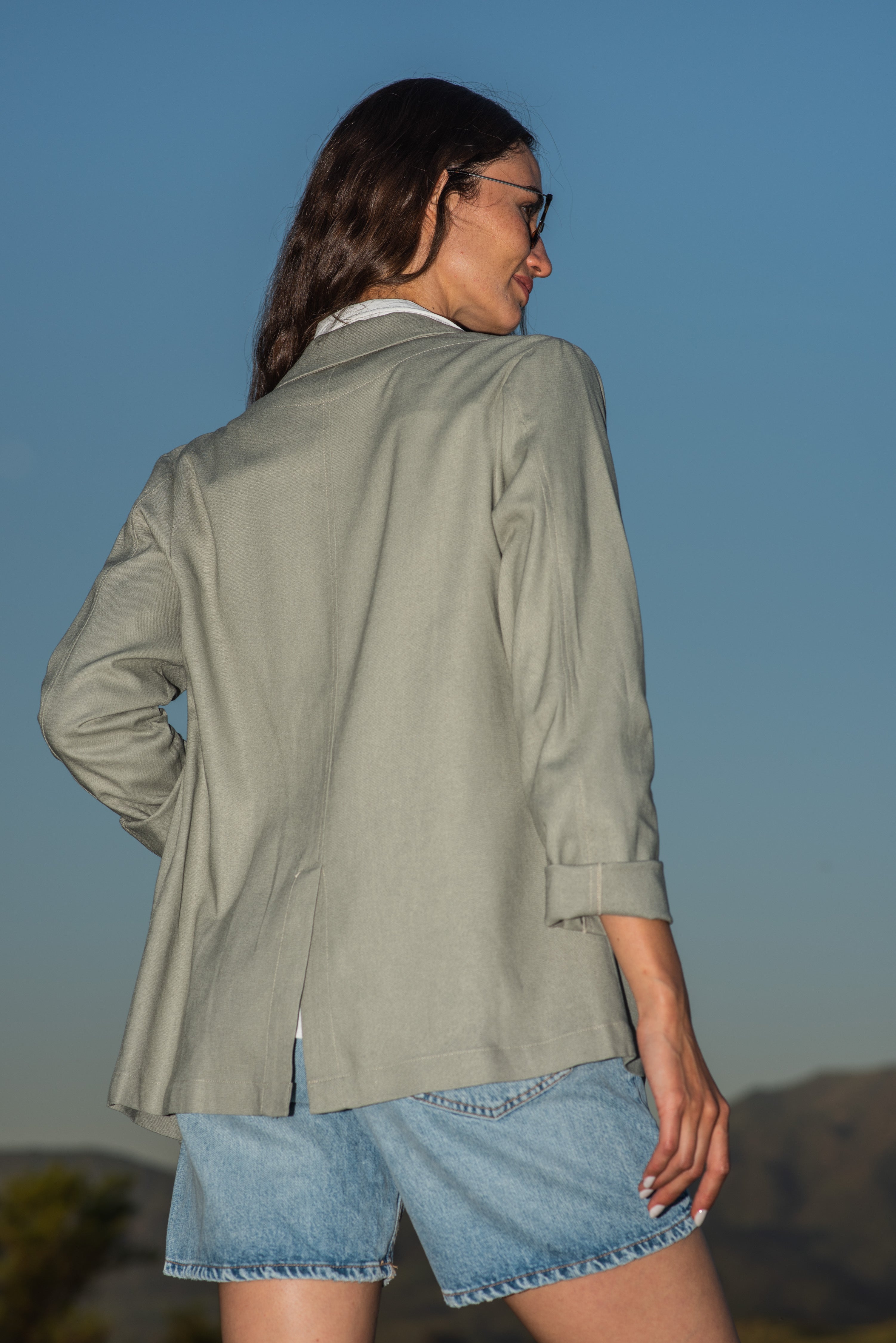 BLAZER LINO 1 BOTÓN OLIVA