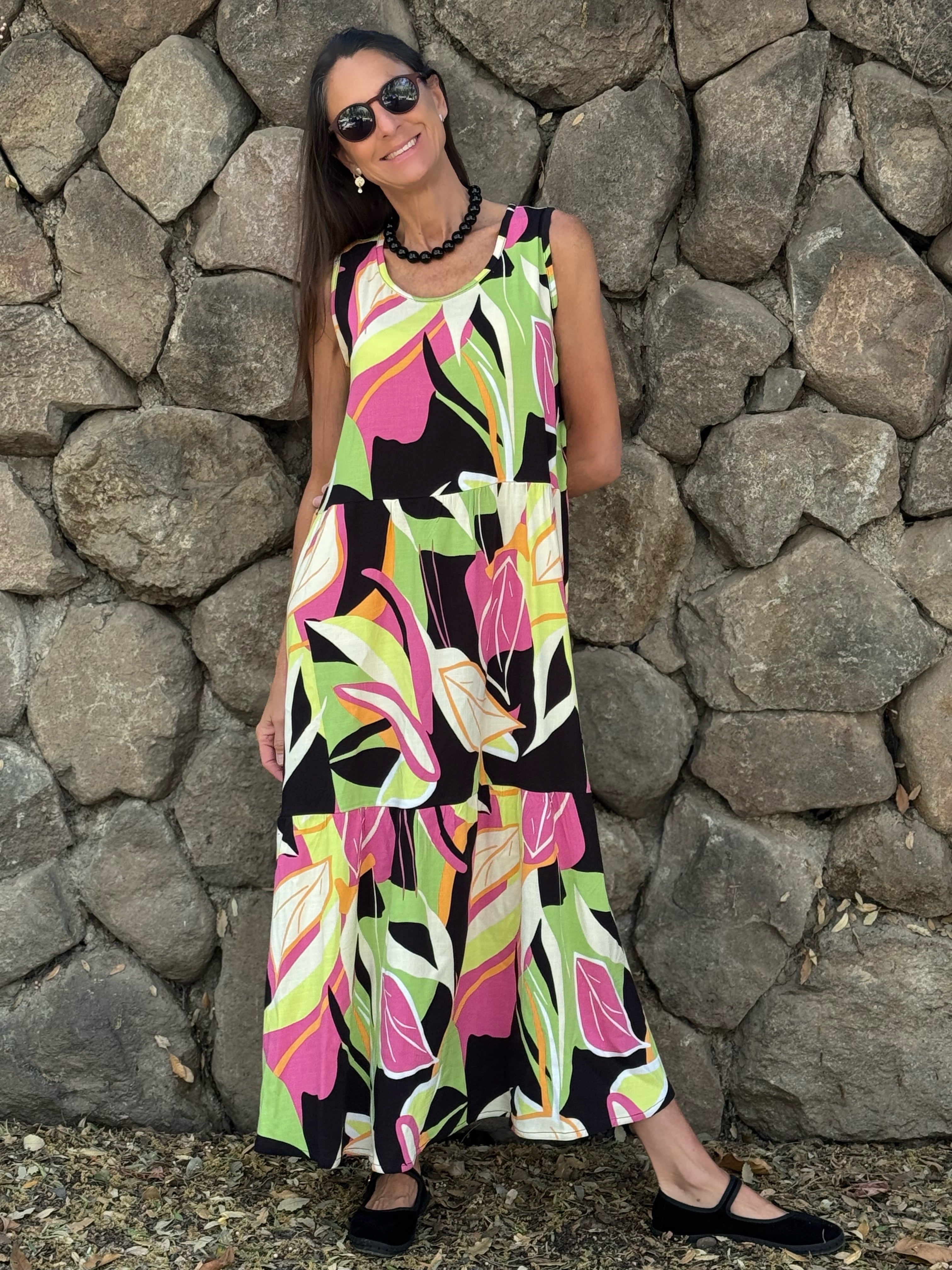 VESTIDO ISA ESTAMPADO NEGRO