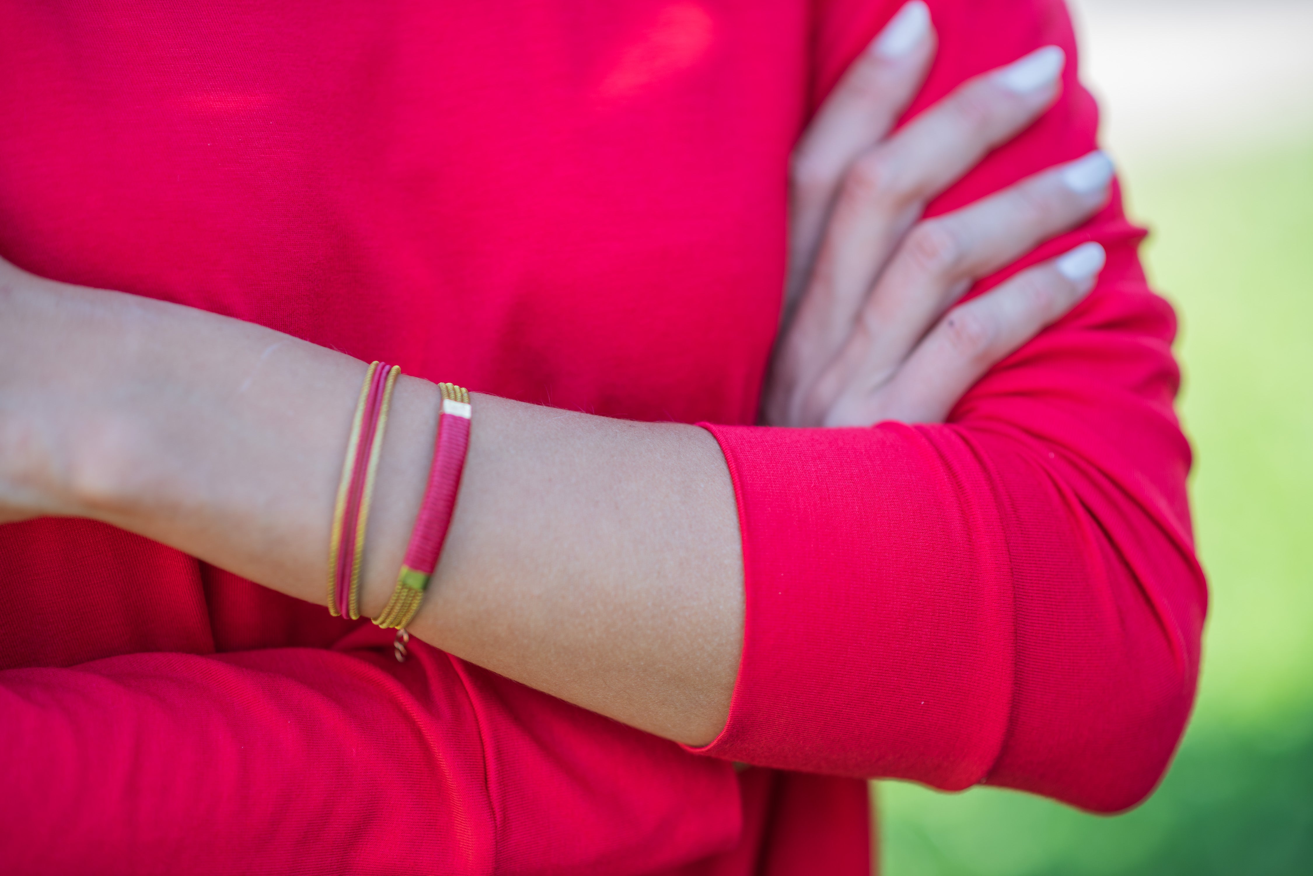 PULSERA ROJO - DORADO