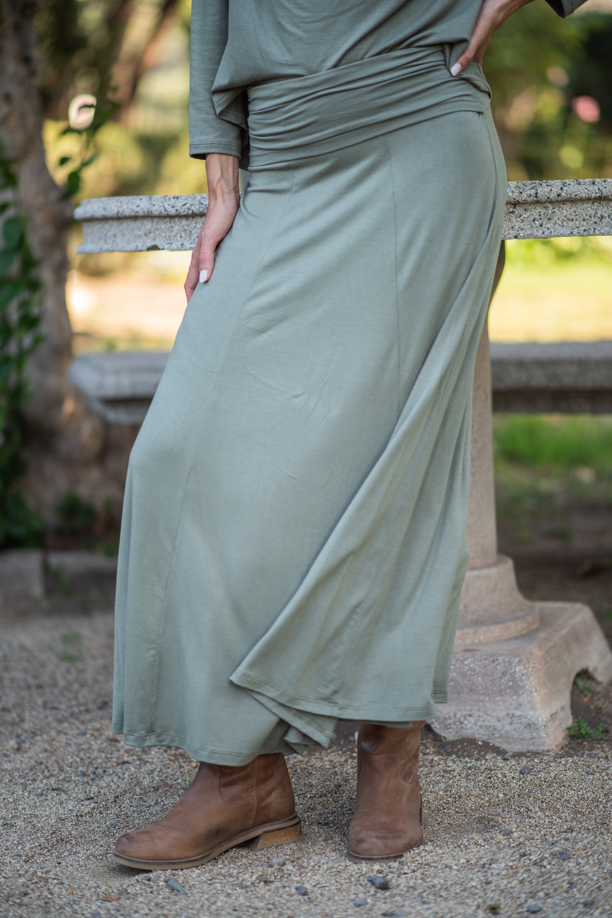 POLLERA PRETINA RECOGIDA MUSGO