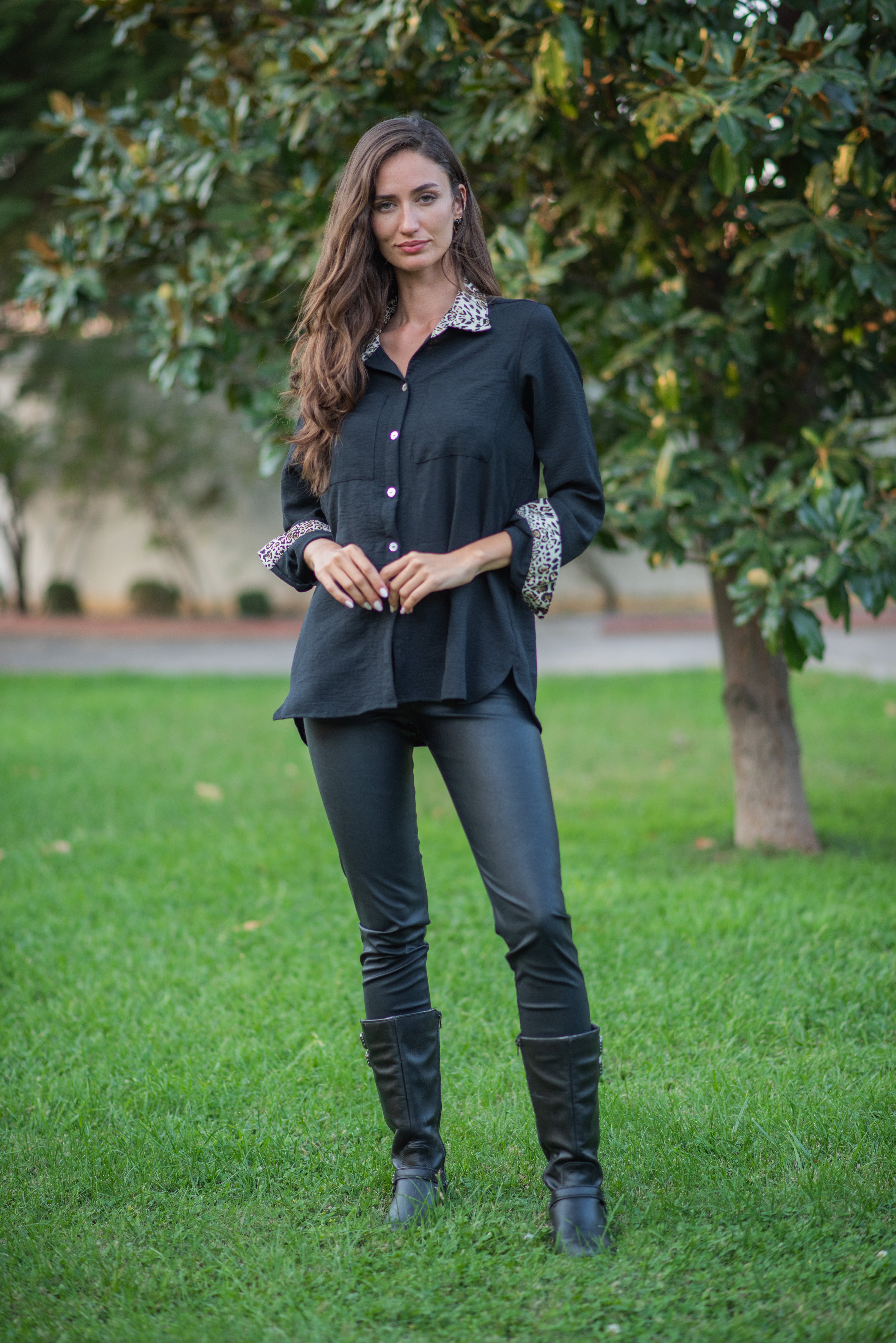 BLUSA ALICIA NEGRO LEOPARDO