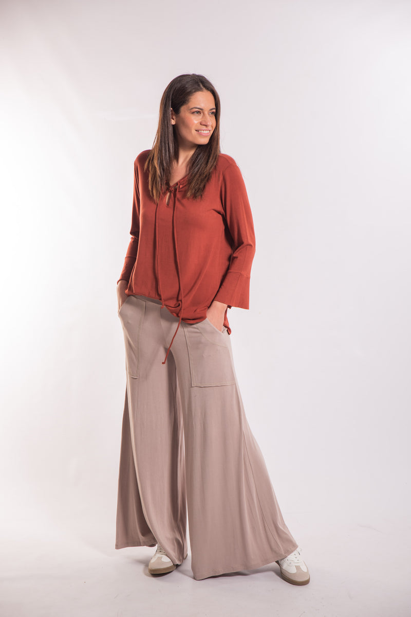 PANTALON PALAZZO BOLSILLO