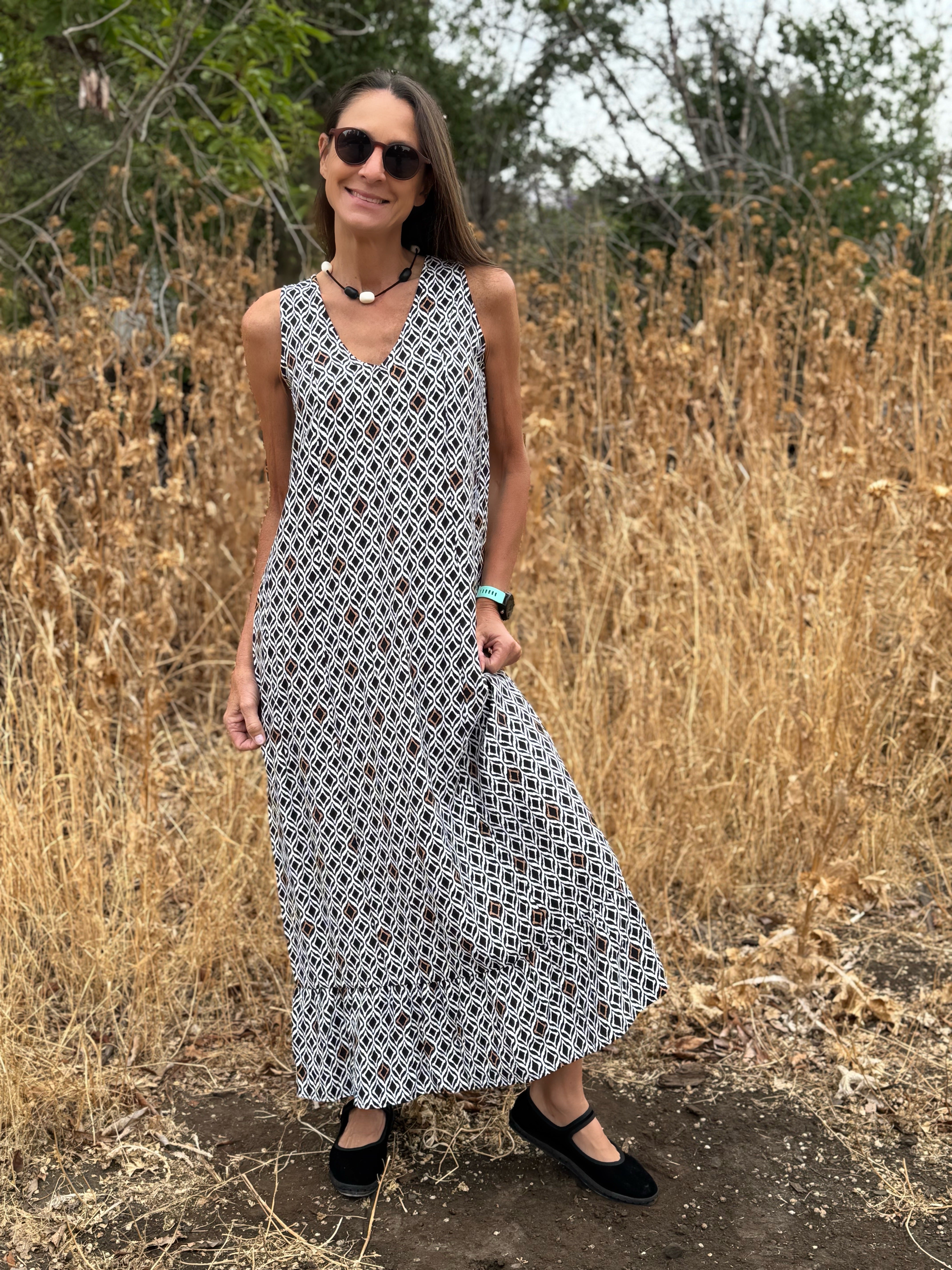 VESTIDO ORQUÍDEA GEOMÉTRICO