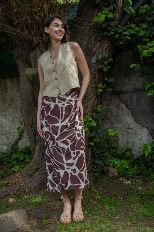 POLLERA DOMINGA CAFÉ