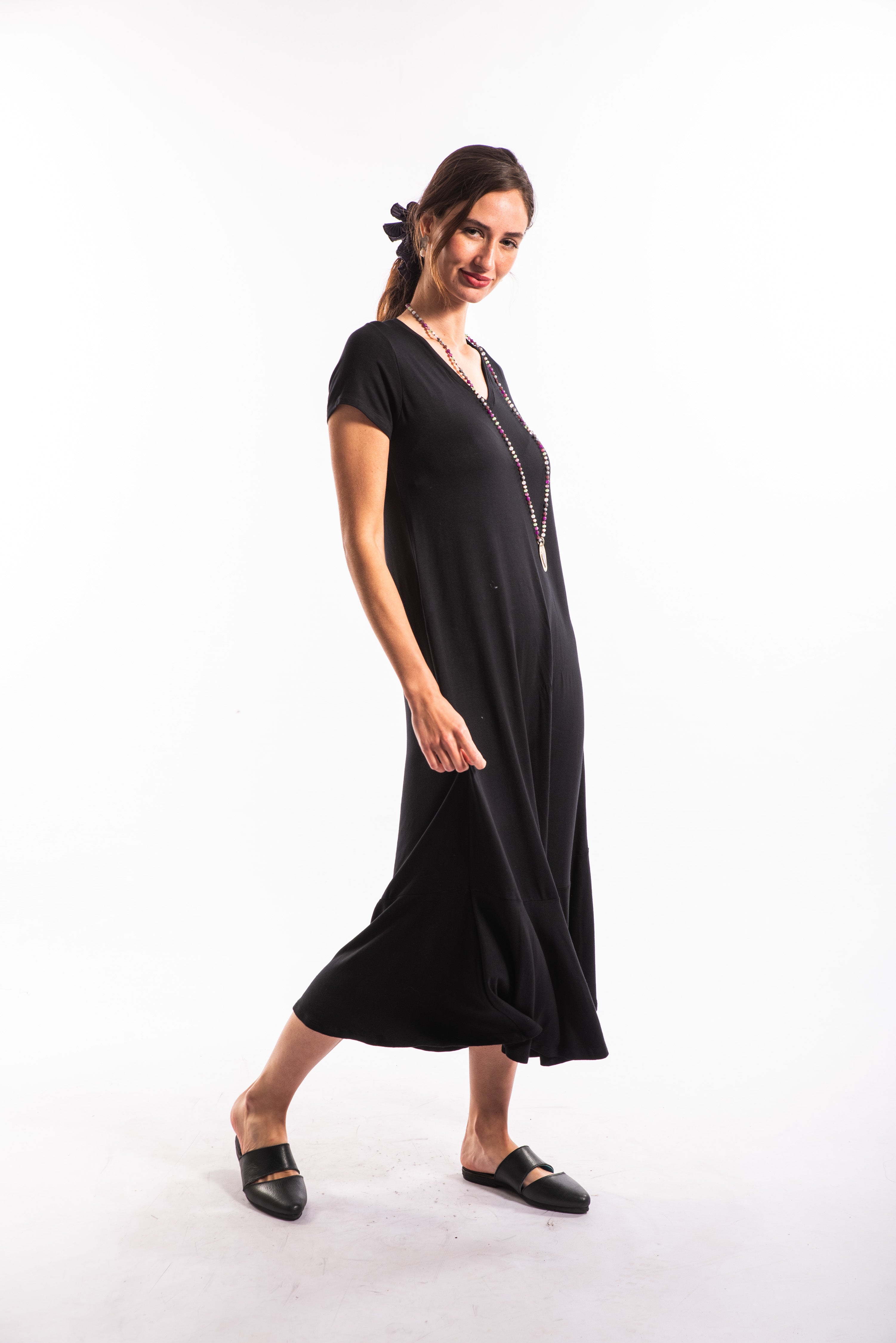 VESTIDO LUISA MANGA CORTA NEGRO