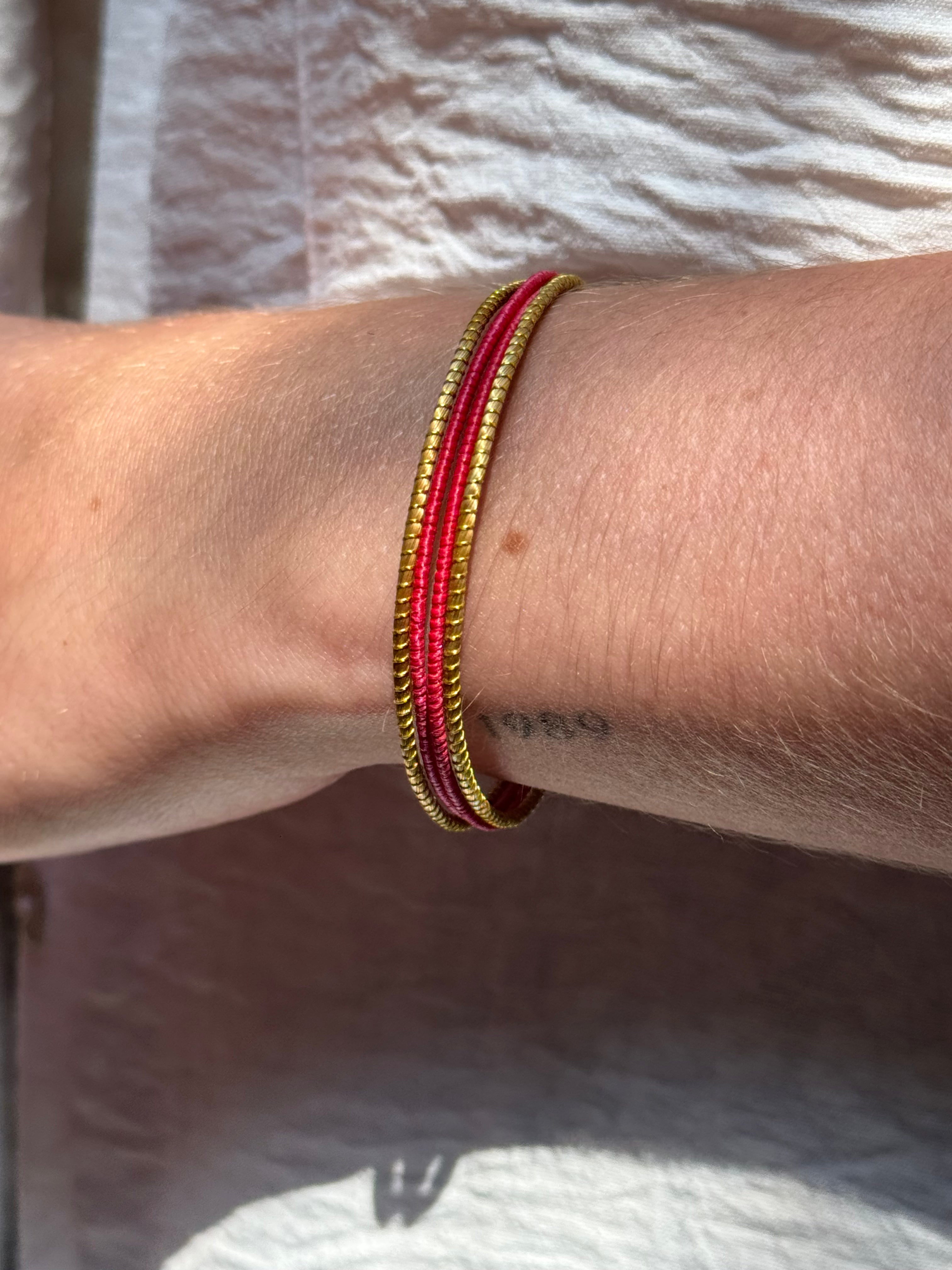 PULSERA ROJO - DORADO