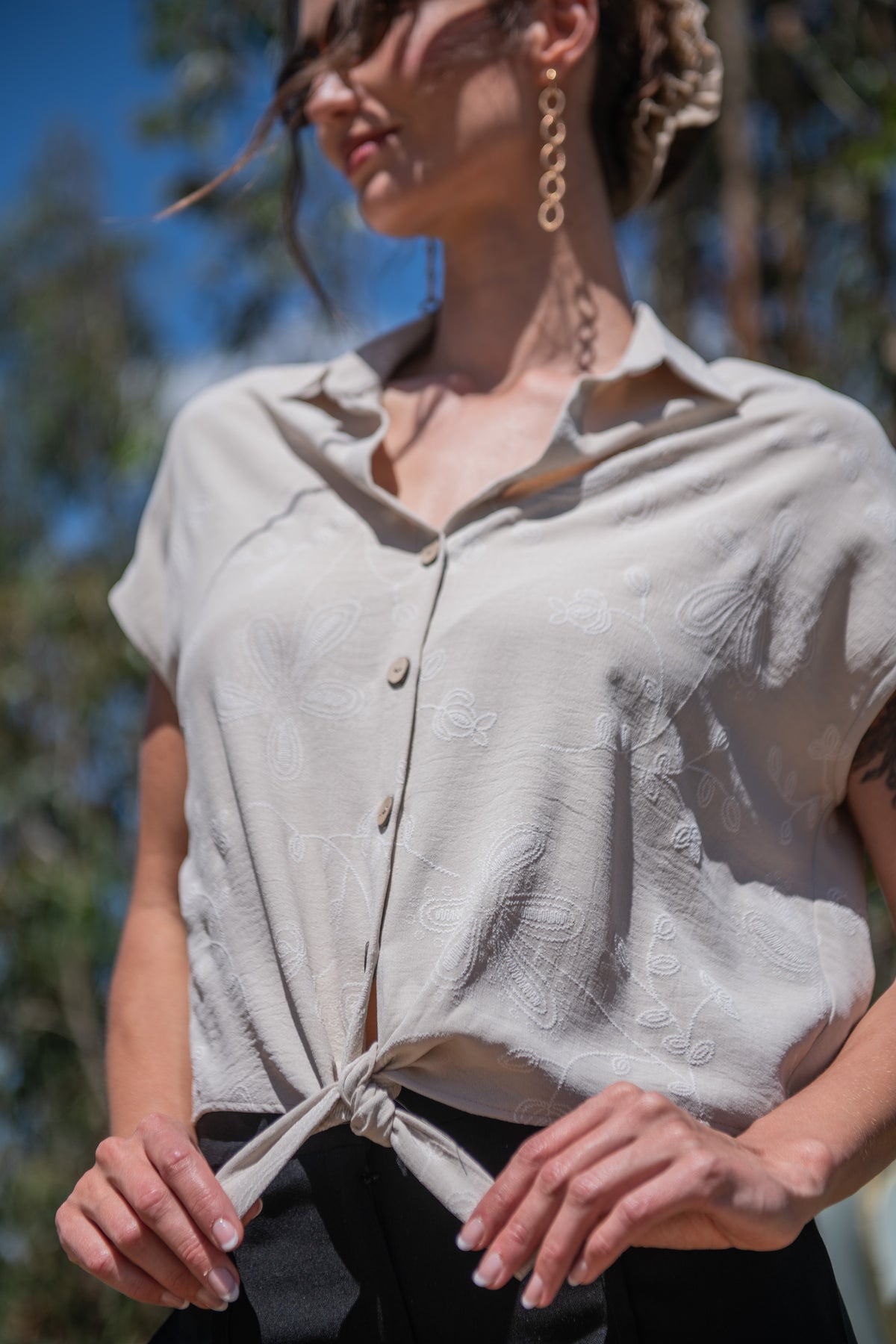 BLUSA NUDO PRIMAVERA BEIGE
