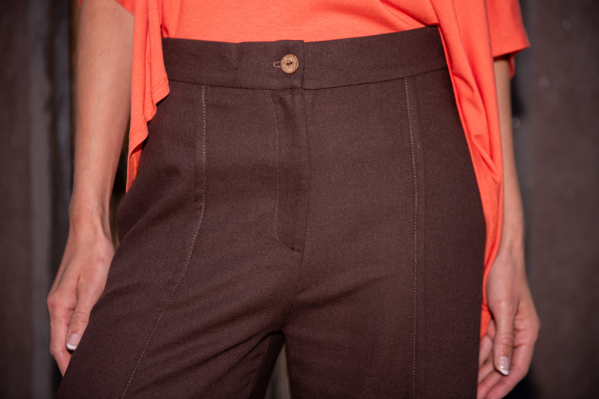 PANTALÓN LINO BEA CAFÉ
