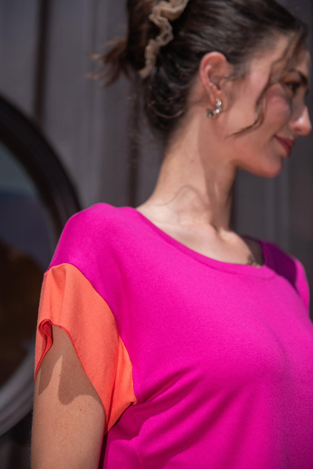 POLERA MANGA BICOLOR ALGODÓN
