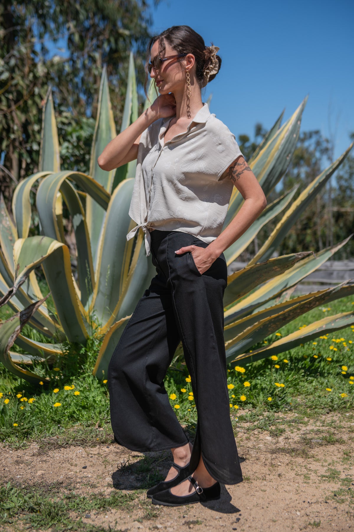 PANTALÓN LINO BEA NEGRO