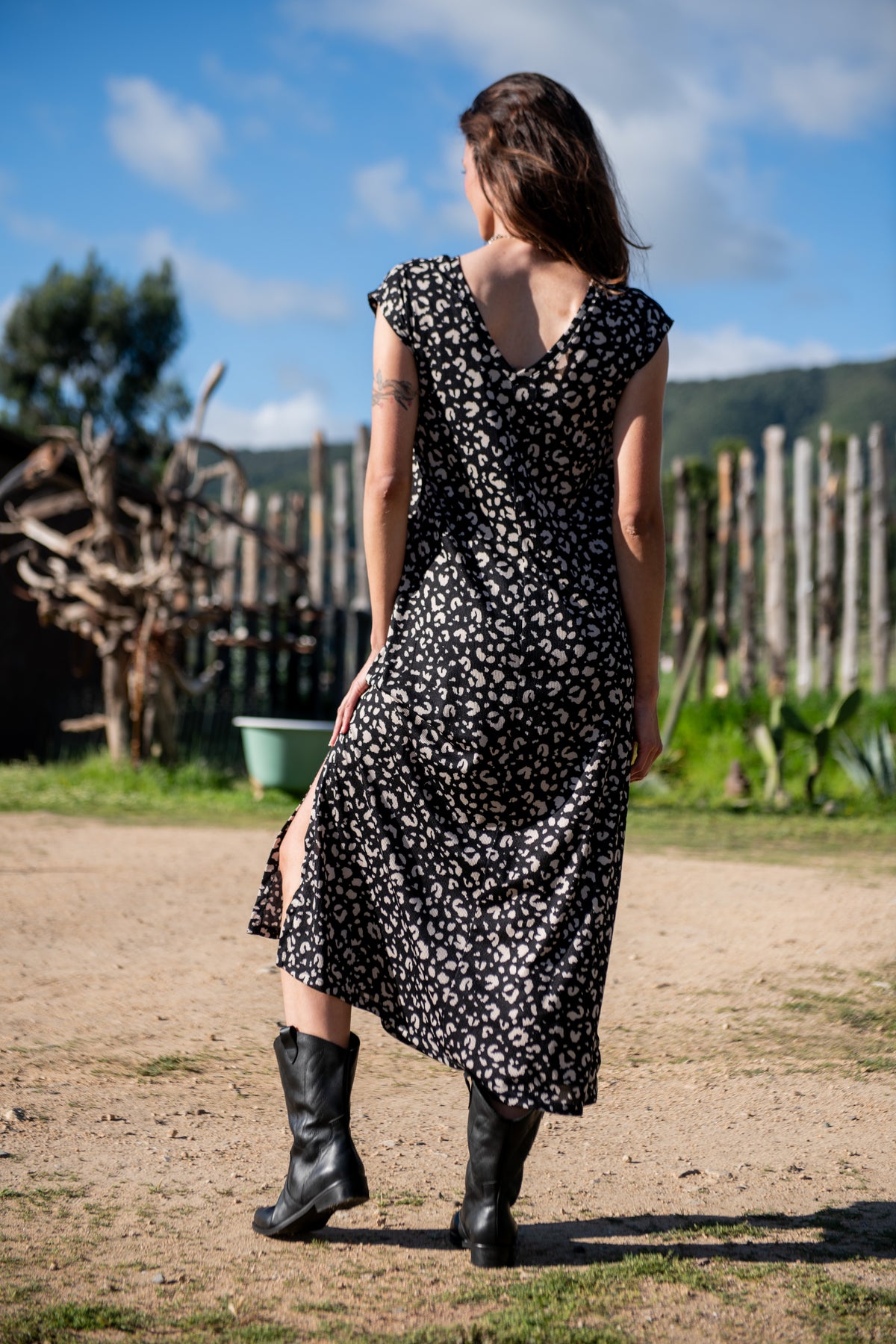 VESTIDO LEOPARDO NEGRO