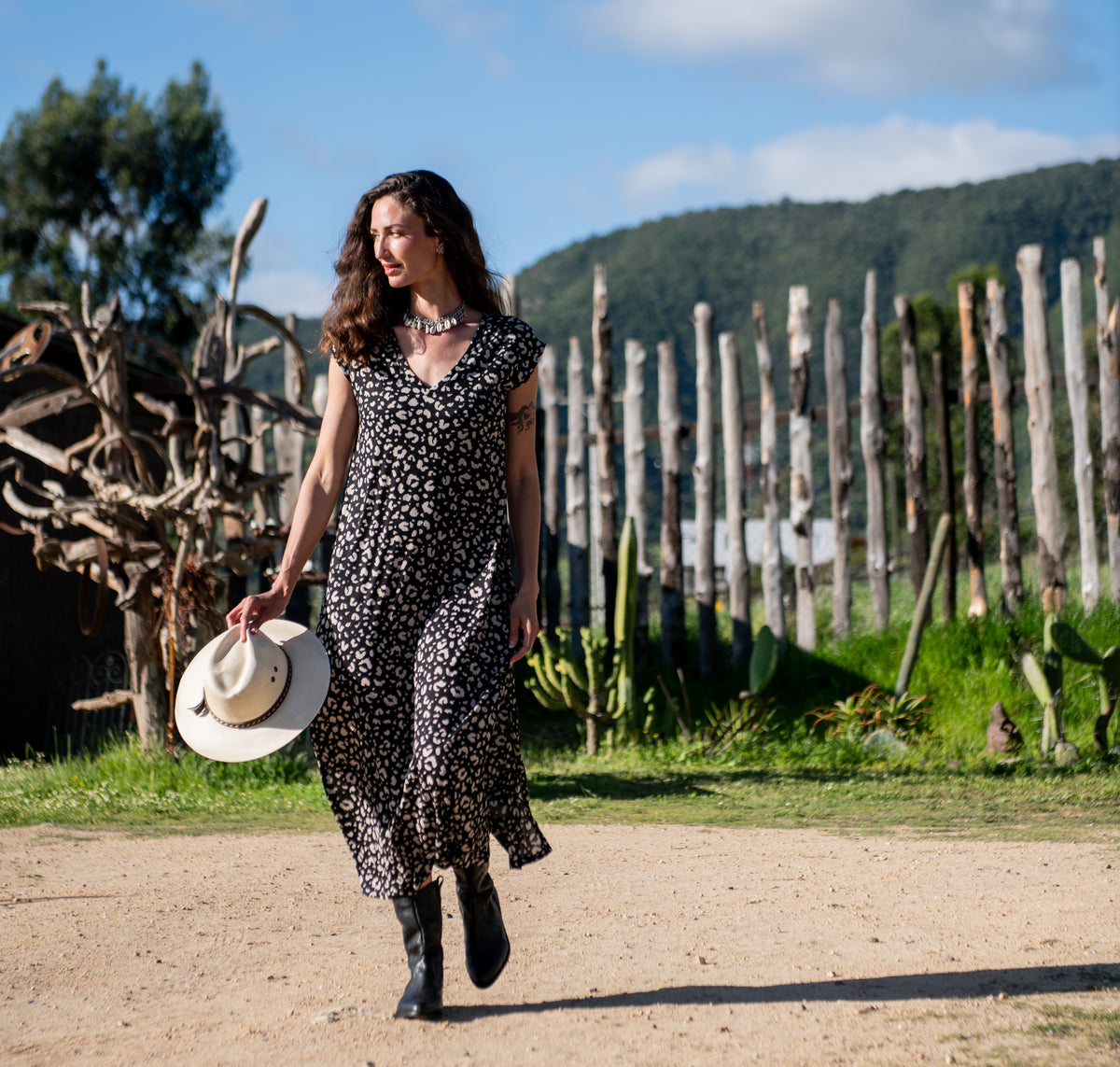 VESTIDO LEOPARDO NEGRO