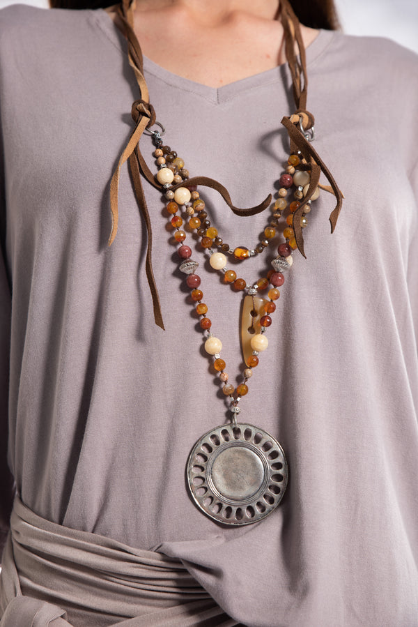 COLLAR CUERO PIEDRA AGATA 1